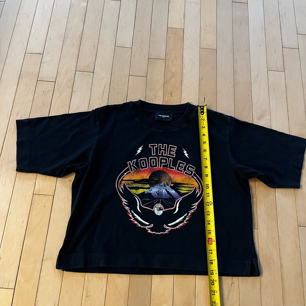 The Kooples Black T-Shirt with Sunset Graphic - Picture 4 of 8